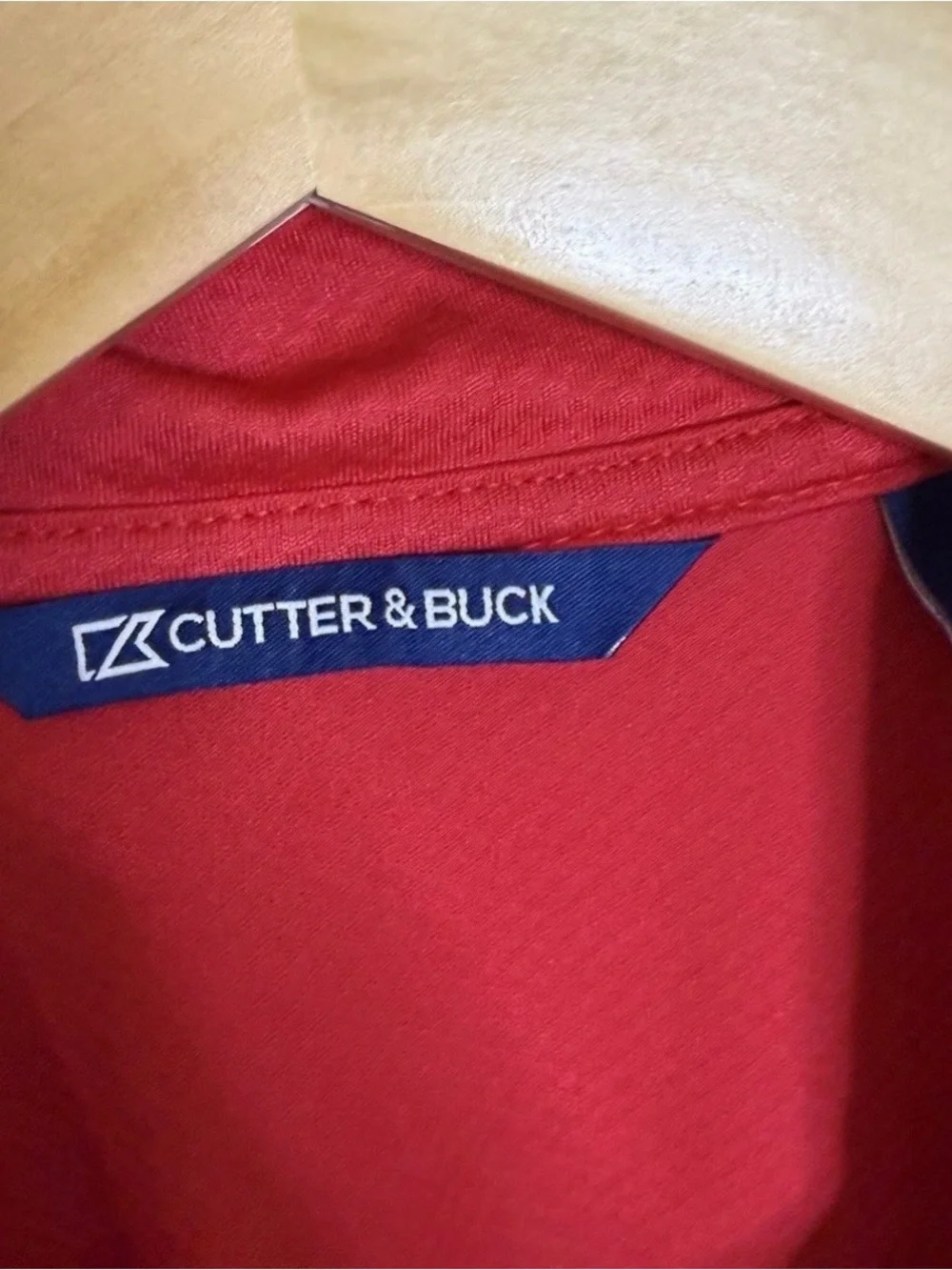 Cutter & Buck Men's Red Bandon Dunes Golf club Polo Sz L quick dry shirt